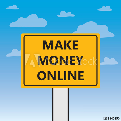 500x500 Make Money Online Written On A Billboard Vector Illustration