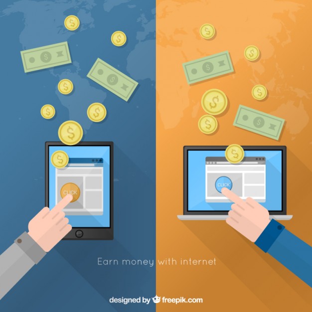 626x626 Earn Money With Internet Vector Free Download