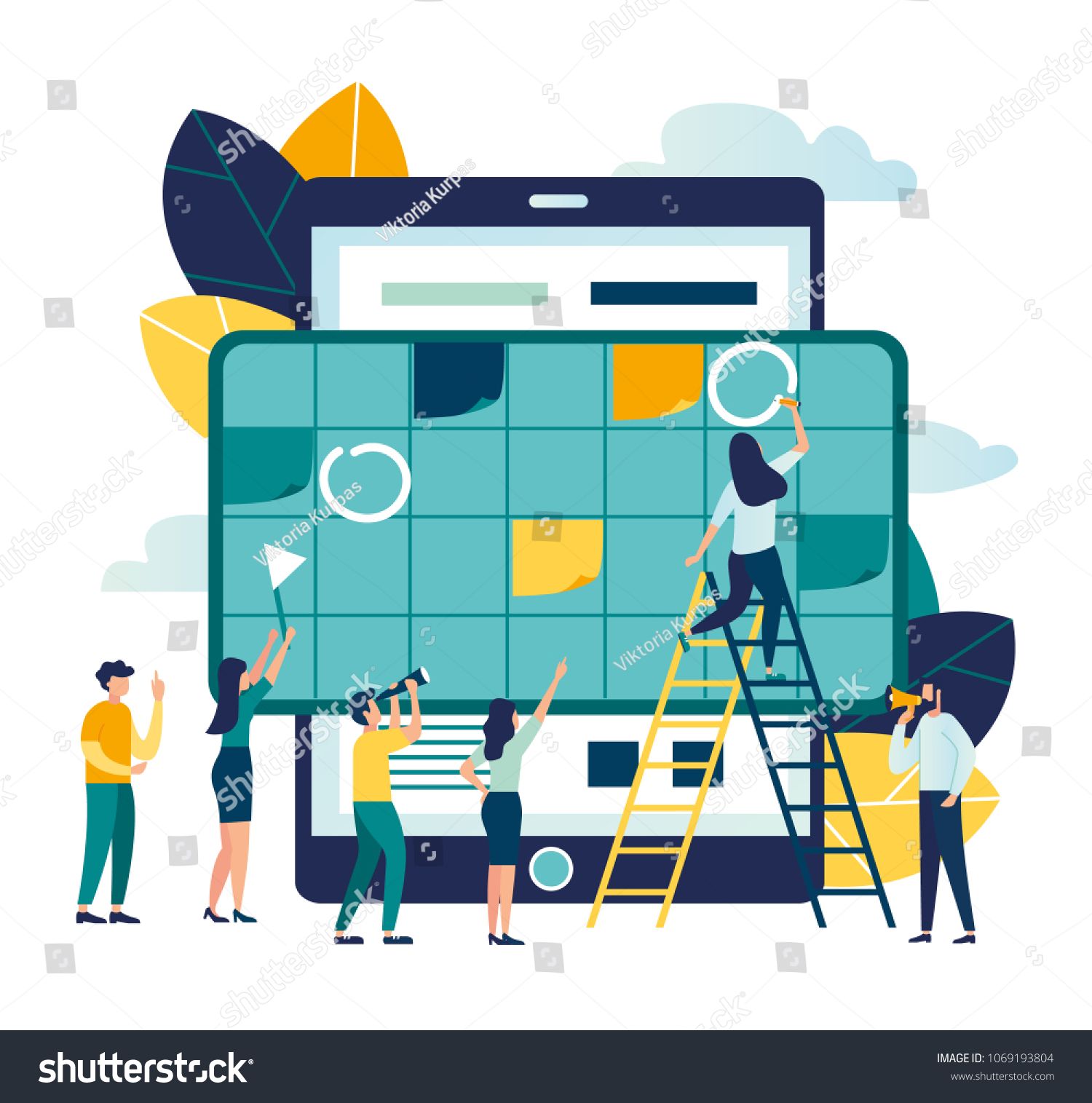 1500x1515 Vector Illustration Little People Characters Make An Online