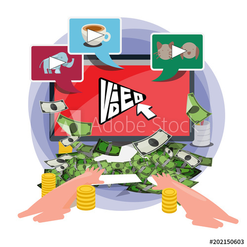 500x500 Computer Screen With Various Of Online Video Make Money