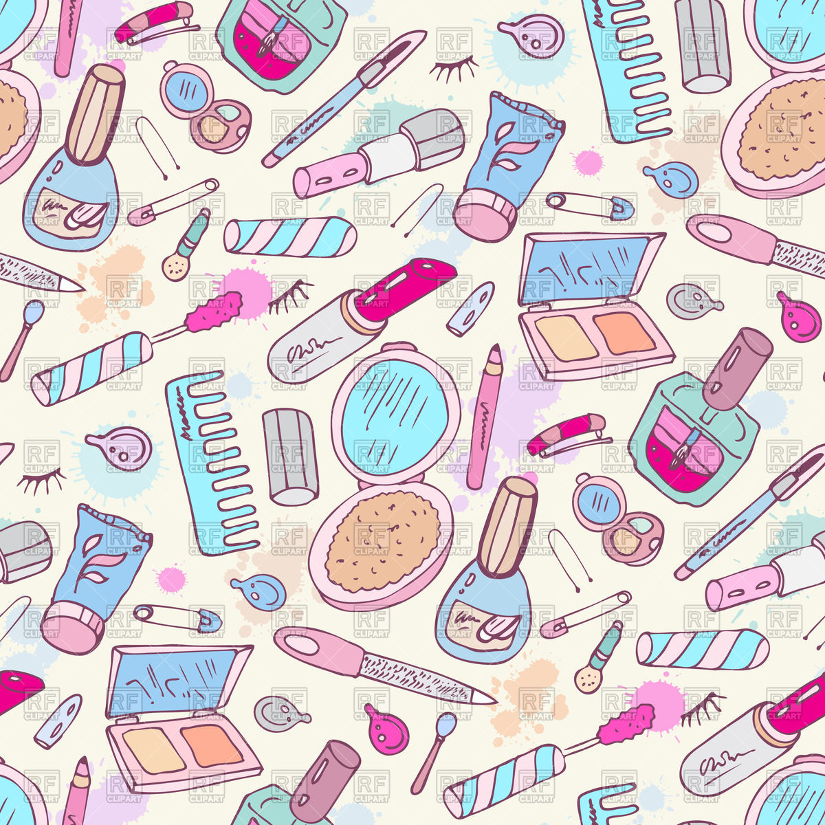 1200x1200 Cosmetics Seamless Background Vector Image Of Backgrounds