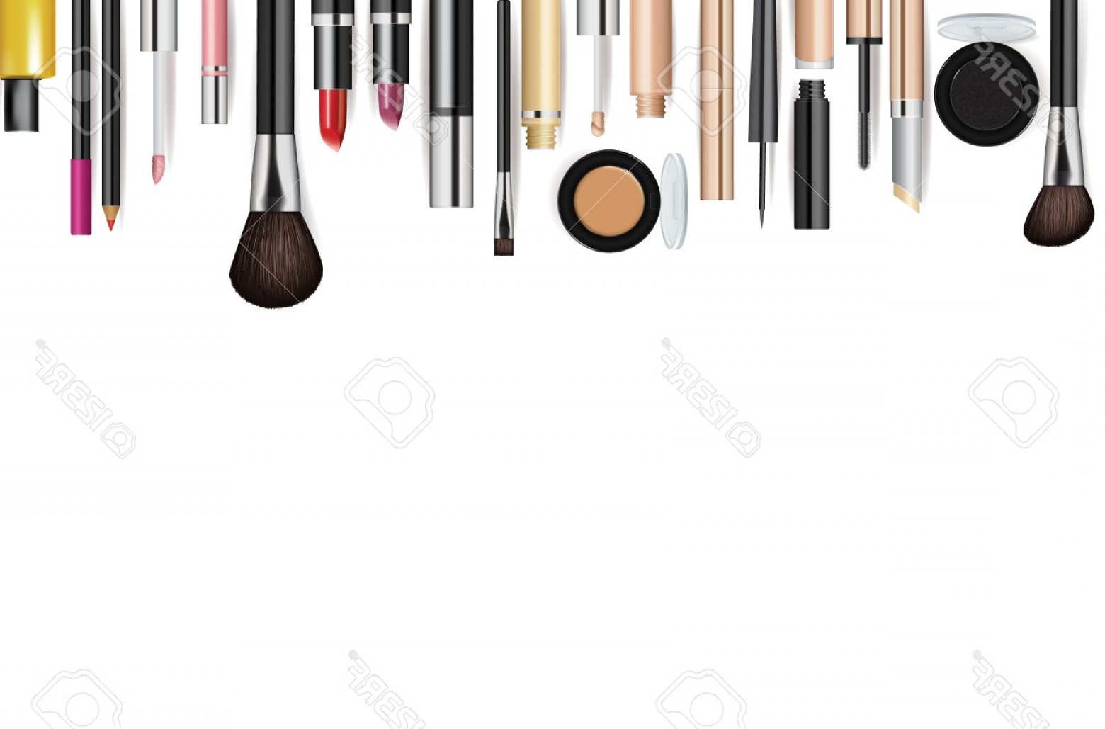 1560x1029 Photostock Vector Makeup Cosmetics Tools Fashion Vector Background
