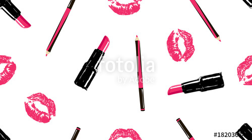 500x278 Professional Makeup Artist Background Vector Seamless Pattern