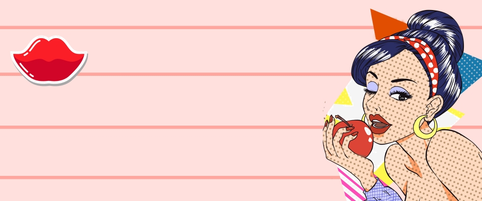 960x400 Continental Beauty Makeup Poster Vector Background Material, Lips