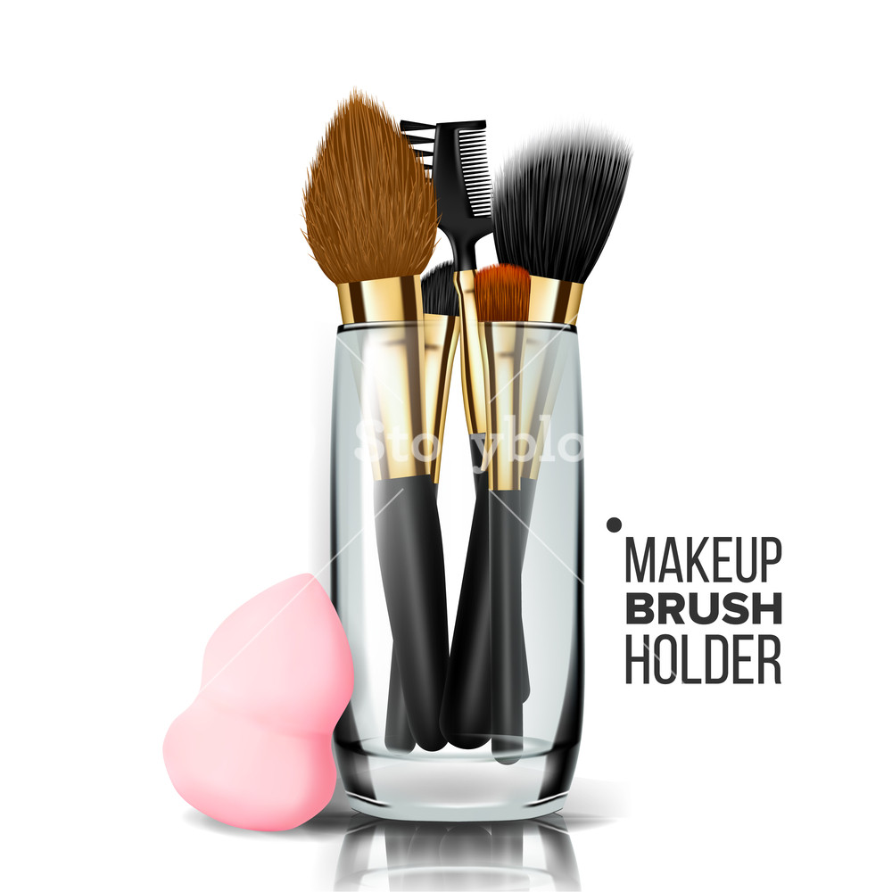 Makeup Brush Holder Vector Glass Cup Professional Woman Facial 1000x1000 Makeup Brush Holder Vector Glass Cup Professional Woman Facial