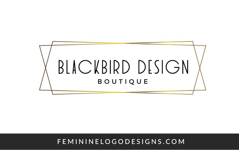 794x499 Gold Frame Logo Design Gold Logo Modern Logo Feminine Logo Etsy