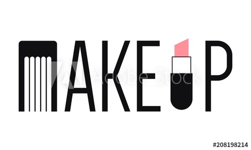 500x300 Makeup Logo Makeup Wordmark Parlour Comb Vector Illustration