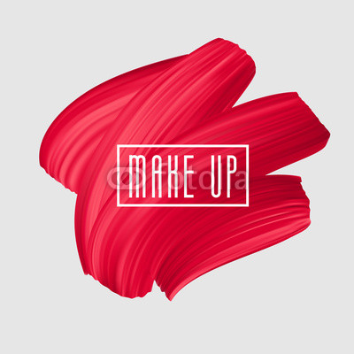 400x400 Red Brush Painted Smear For Makeup Logo Vector Beautiful