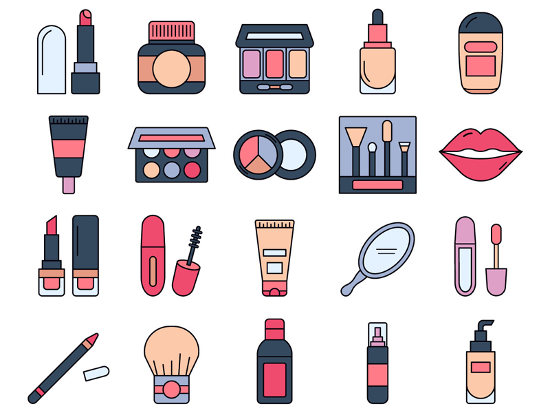 800x600 Makeup Vector Freebie Icon Set