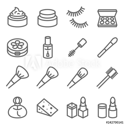500x500 Cosmetic Makeup Vector Line Icon Set Contains Such Icons As Nail