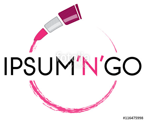 500x417 Flying Lipstick, Fast Makeup, Vector Logo Template Stock Image