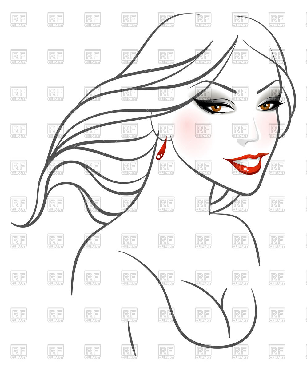 Outline Beutiful Woman With Makeup Vector Image Of People 998x1200 Outline Beutiful Woman With Makeup Vector Image Of People