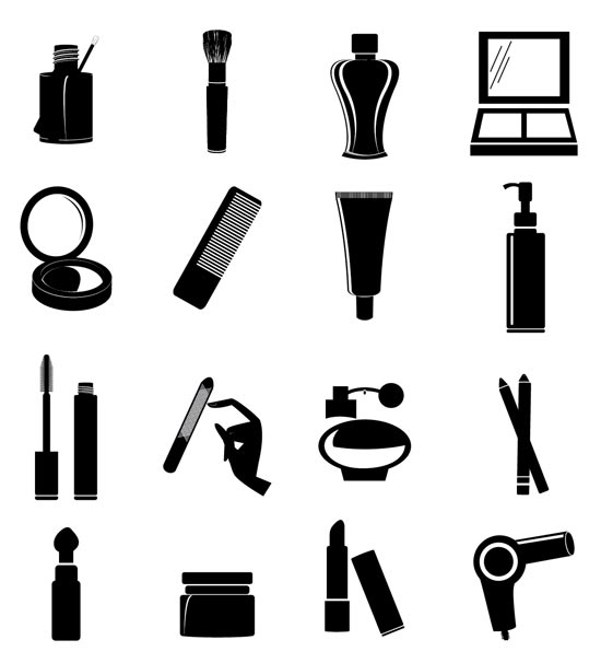 550x606 Cosmetic Shapes Vector Icons