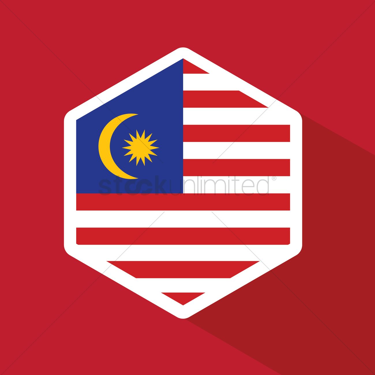 Malaysia Flag Hexagon Button Vector Image 1300x1300 Malaysia Flag Hexagon Button Vector Image