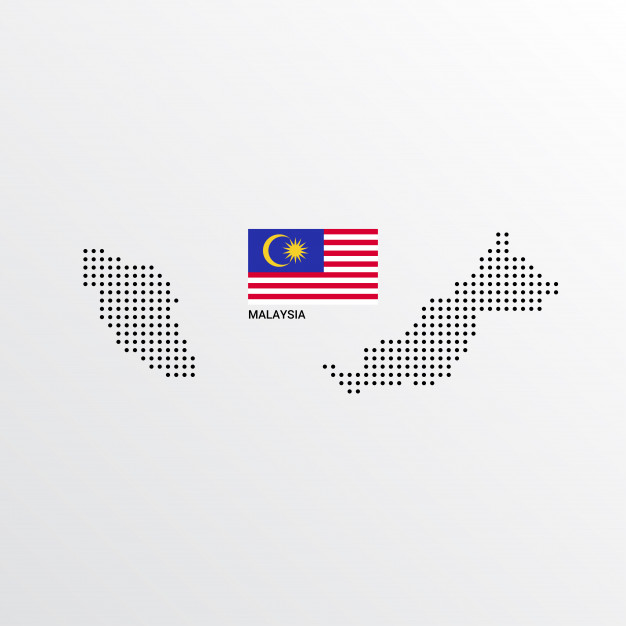 626x626 Malaysia Map Design With Flag And Light Background Vector Vector