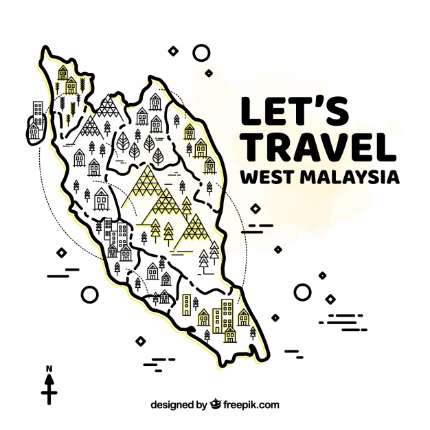 626x626 Hand Drawn West Malaysia Map Background Vector Free Download