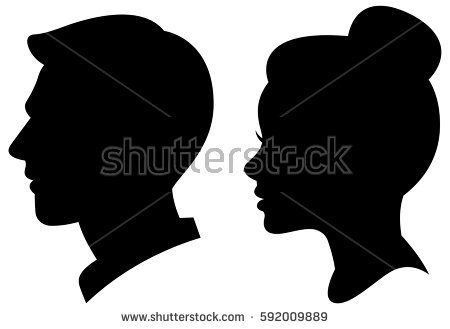 450x329 Silhouette Of Male And Female Head