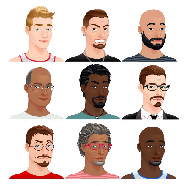 626x626 Different Male Avatars Vector Free Download