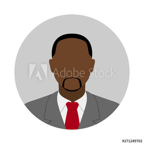 500x500 African American Man In Suit And Tie Abstract Male Avatar Vector