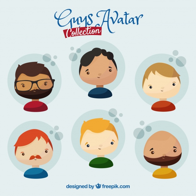 626x626 Male Avatar Collection Vector Free Download