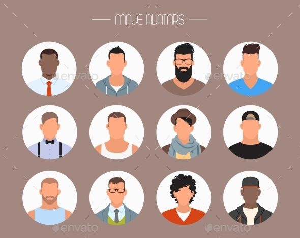 590x469 Male Avatar Icons Vector Set People Characters In Flat Style