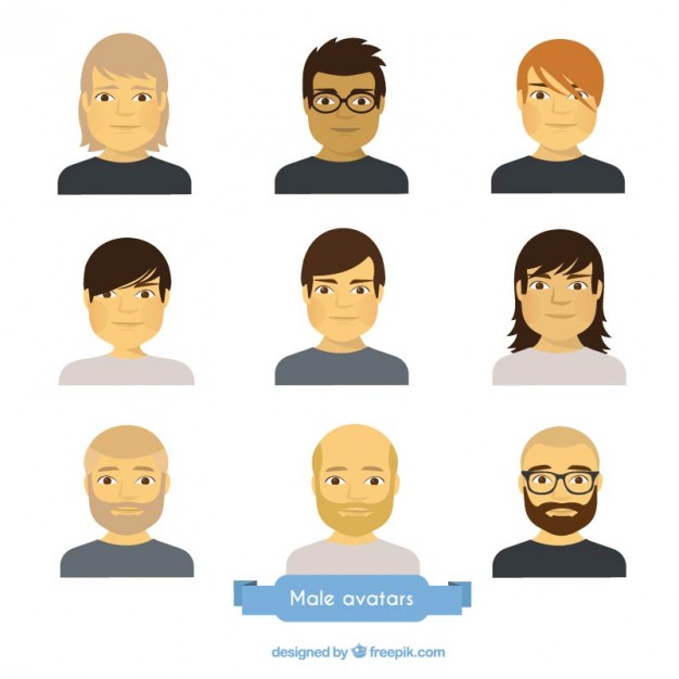 626x626 Male Avatars Collection Vector Free Download