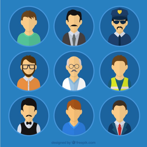 626x626 Male Avatars Of Professions Vector Free Download