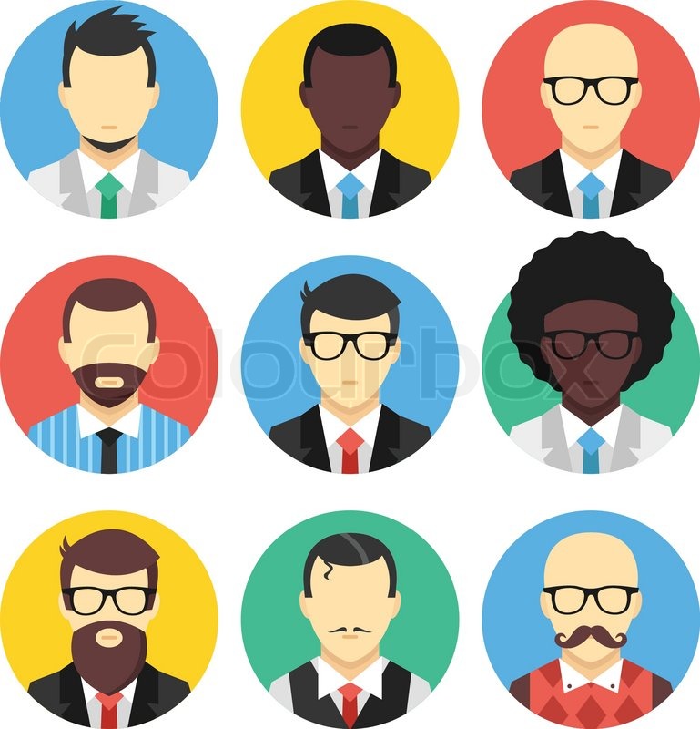 769x800 Vector Set Of Male Avatars Flat Icon Stock Vector Colourbox