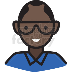 300x300 Black Nerd Male Avatar Vector Clipart Clipart Royalty Free Gif