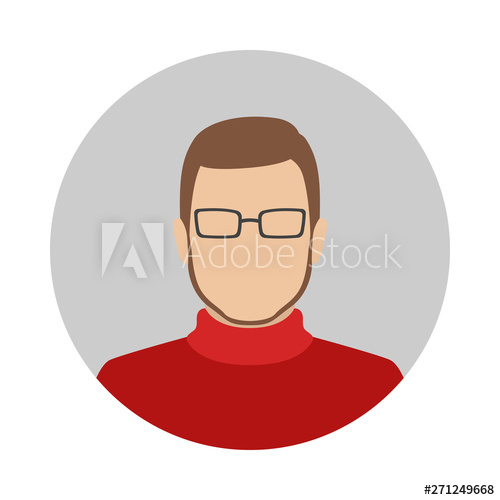 500x500 Bearded Caucasian Man In Turtleneck And Glasses Abstract Male