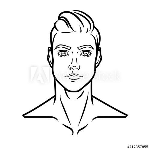 500x500 Man Profile Face Vector Portrait