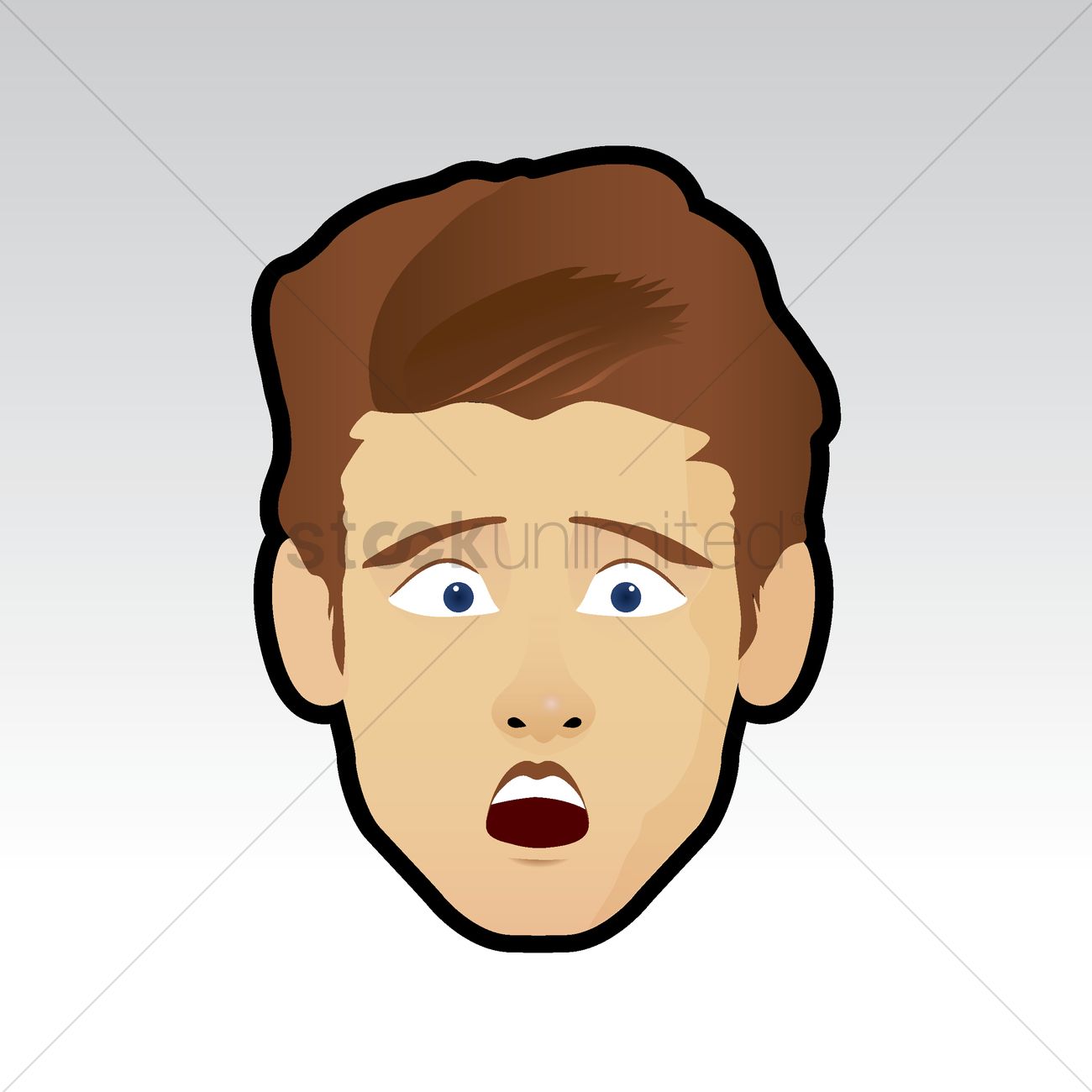 1300x1300 Man With Shocking Face Vector Image