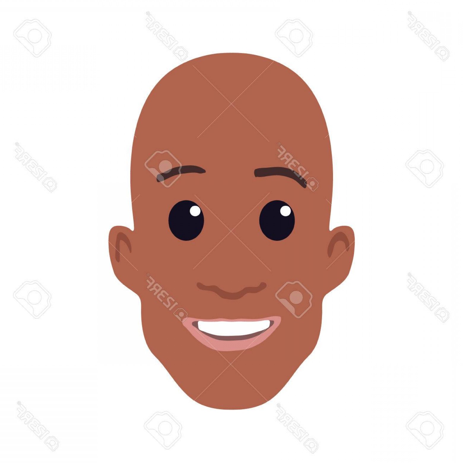 1560x1560 Photostock Vector Cartoon African American Male Face Vector