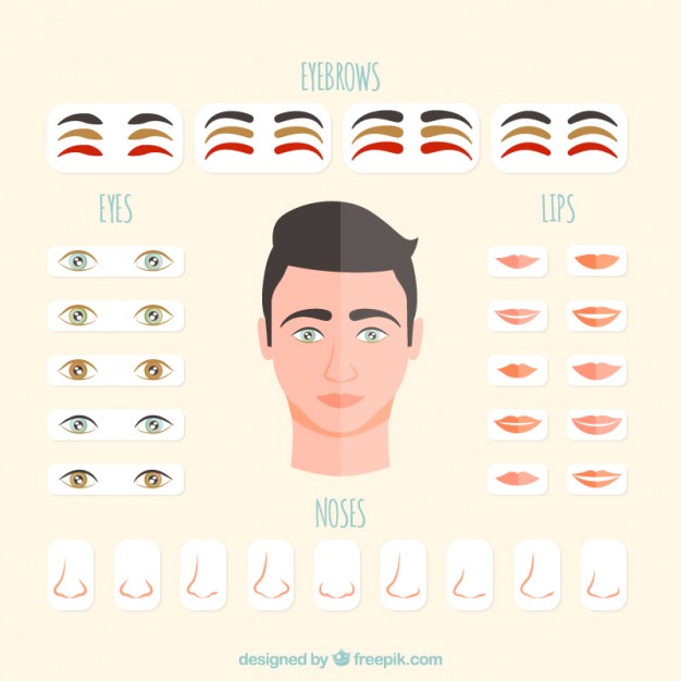 626x626 Customizable Male Face Vector Free Download