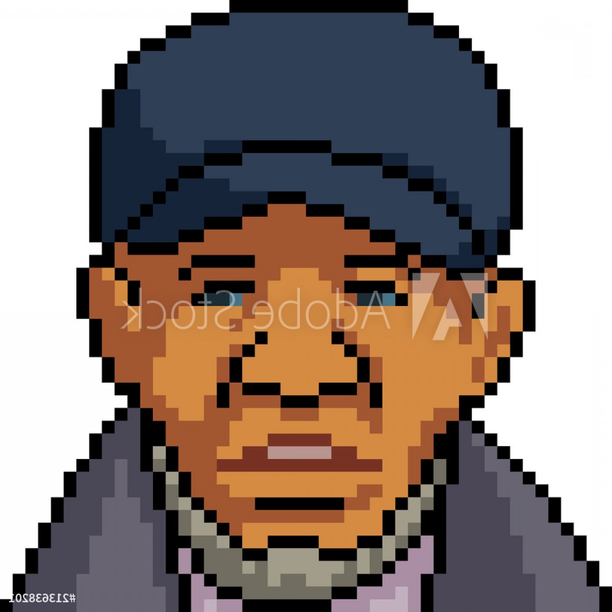 1200x1200 Vector Pixel Art Black Man Face F Catchsplace