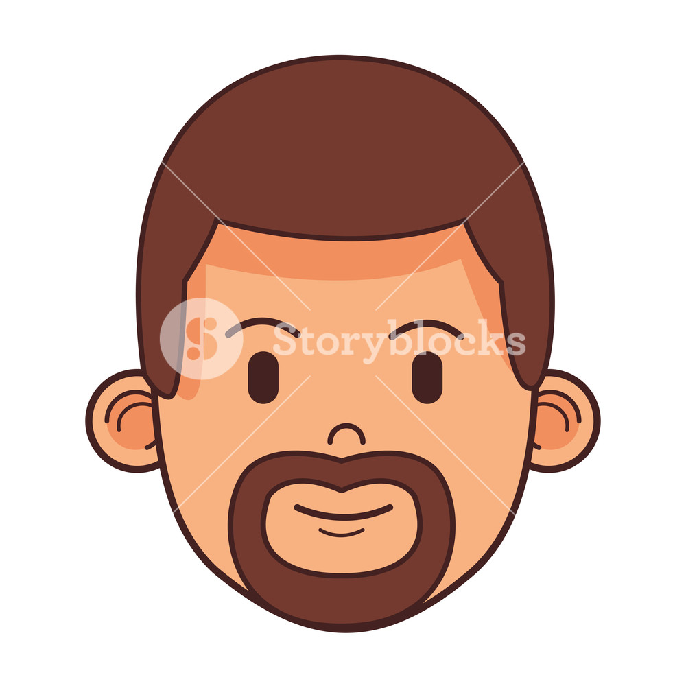 1000x1000 Man With Beard Only Face Vector Illustration Graphic Design