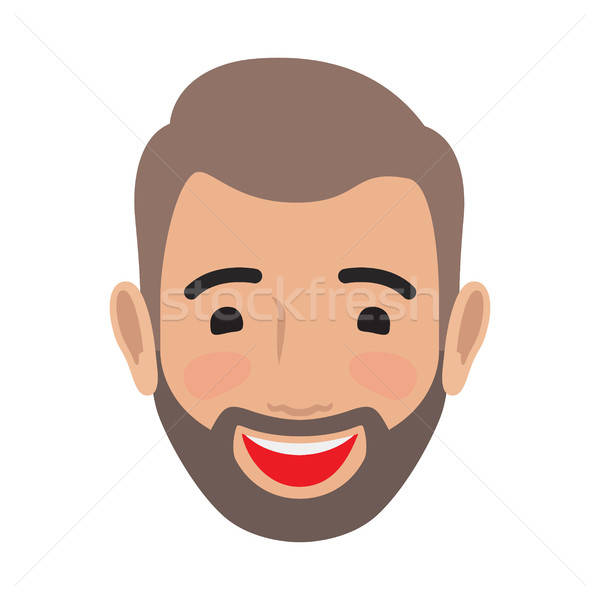 600x600 Emotion Avatar Man Happy Successful Face Vector Vector