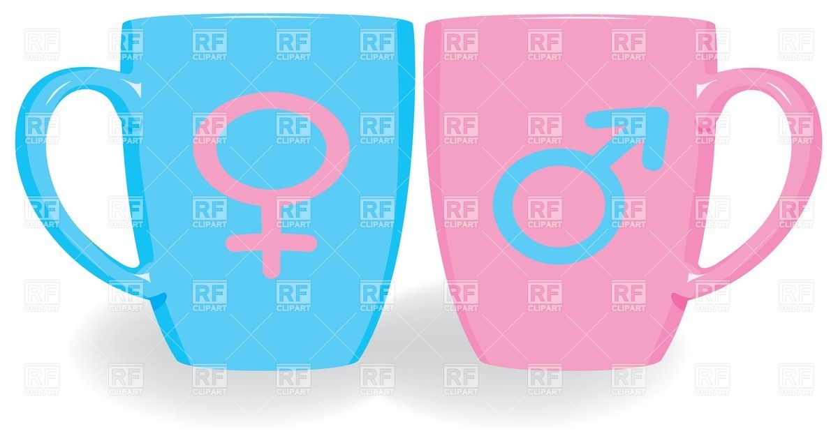 Two Mugs With Male And Female Symbols Vector Image Of Objects 1200x635 Two Mugs With Male And Female Symbols Vector Image Of Objects