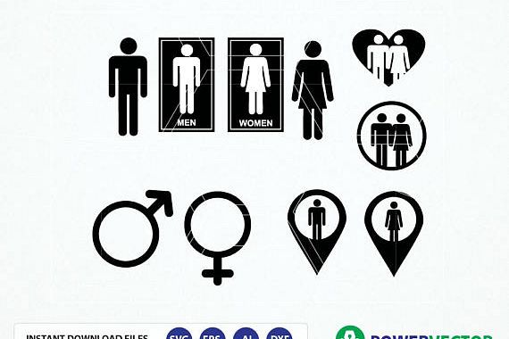 Gender Signs Male Female Symbol Gender Symbols Dvg, Dxf 570x380 Gender Signs Male Female Symbol Gender Symbols Dvg, Dxf