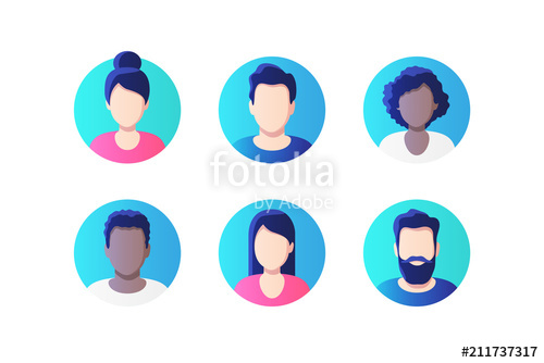 500x334 Avatar Profile Picture Icon Set Including Male And Female Vector