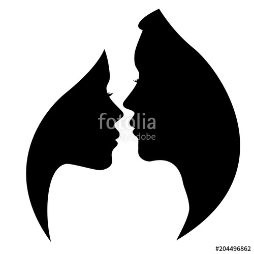 500x500 Male And Female Profile Silhouette Stock Image And Royalty Free