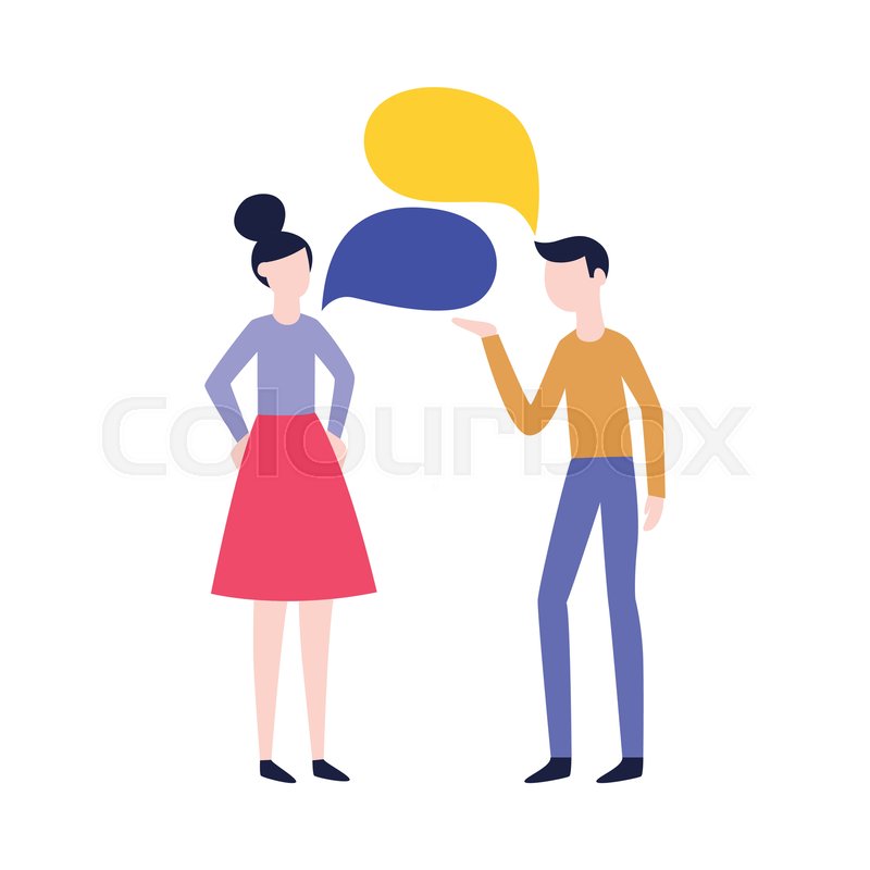 800x800 Vector Flat Man And Woman Negotiating Stock Vector Colourbox