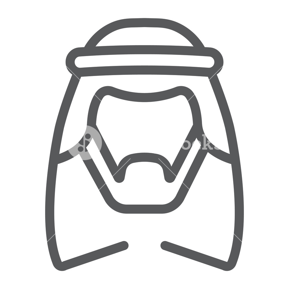 Arab Line Icon, Male And Muslim, Arabian Man Sign, Vector Graphics 1000x1000 Arab Line Icon, Male And Muslim, Arabian Man Sign, Vector Graphics