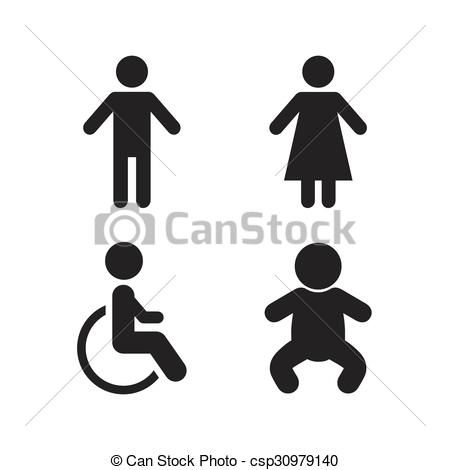 Wc Toilet Icons Human Male Or Female Signs Vector 450x470 Wc Toilet Icons Human Male Or Female Signs Vector