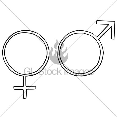 500x500 Hand Drawing Female And Male Symbol Illustration Gl Stock Images