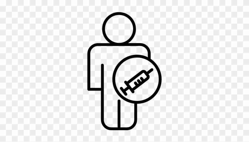 840x481 Male Outline With Syringe Symbol Vector