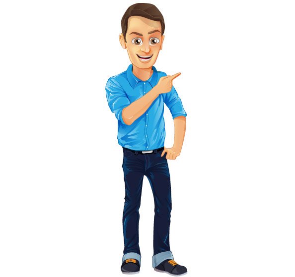 594x559 Free Male Vector Character With Jeans And Blue Shirt