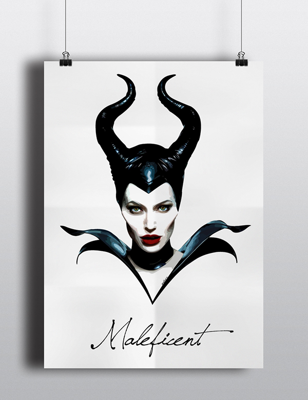 Maleficent Vector Portrait On Behance 600x780 Maleficent Vector Portrait On Behance