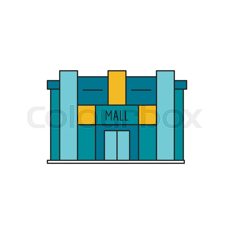 800x800 Mall Icon Cartoon Mall Vector Icon Stock Vector Colourbox