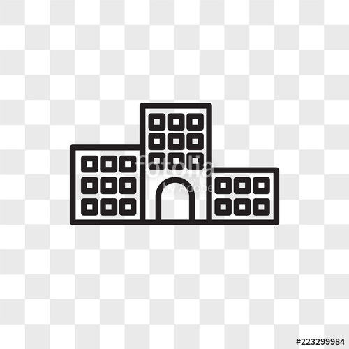 500x500 Mall Vector Icon Isolated On Transparent Background, Mall Logo